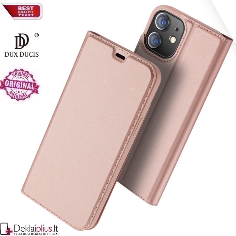 Dux Ducis dirbtinės odos atverčiamas dėklas - rausvas (Apple Iphone 12/12 Pro) Dux Ducis dirbtinės odos atverčiamas dėklas - rausvas (Apple Iphone 12/12 Pro)